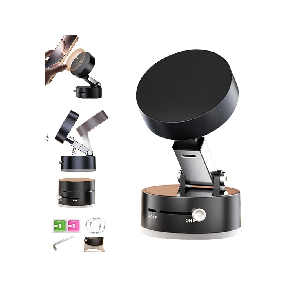 Magnetic Phone Holder With 360 Rotation, Foldable Retractable Car Mount, Doublesided Design Black 9771547068839