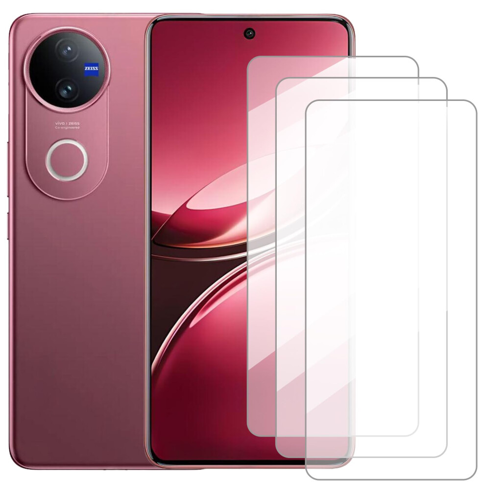 9H Tempered Glass Screen Protector 3 Pack, Full Coverage Antifingerprint Bubble Film For Vivo V50 9073542735557