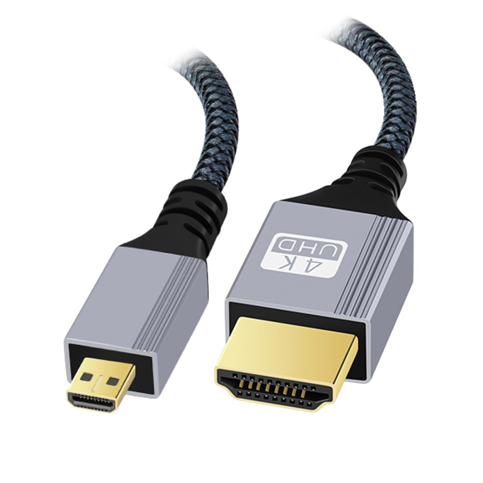 4K Hdmi Cable 30Cm Micro Hdmi To Hdmi 2.0 Speed Goldplated Connectors Braided Sleeve For Camera Tv Monitor 9771547595175