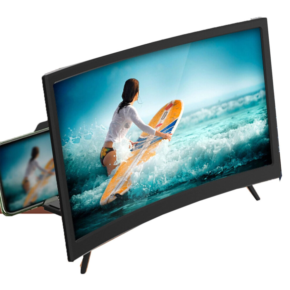 14 Inch Curved HD 3D Phone Screen Magnifier, Foldable Amplifier for Movies, Videos and Gaming