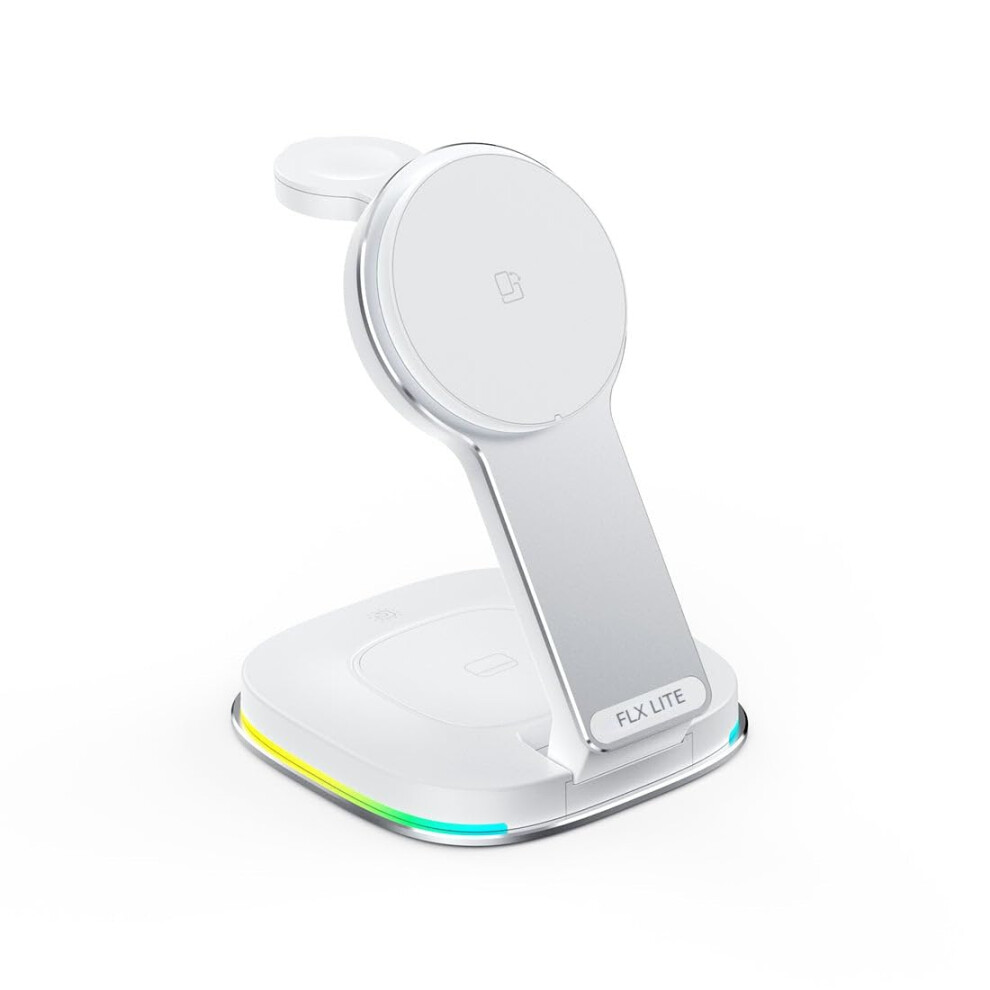 3 In 1 Magsafe Wireless Charging Station Compatible With Iphone, Apple Watch And Airpods With Night White/Light 9092120806847