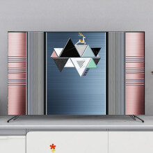TV Dust Cover 85 Inch Linen Fabric Full Screen Protection Nordic Decorative Design for Wall Mounted or Desktop Monitor