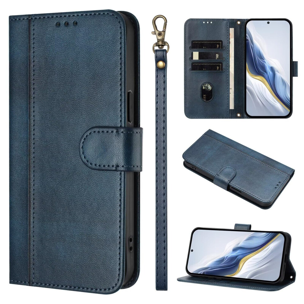 Wallet Case Leather Flip Cover With Card Slots Kickstand Magnetic Lock For Infinix Zero 5G 2023 Blue 9330225038481