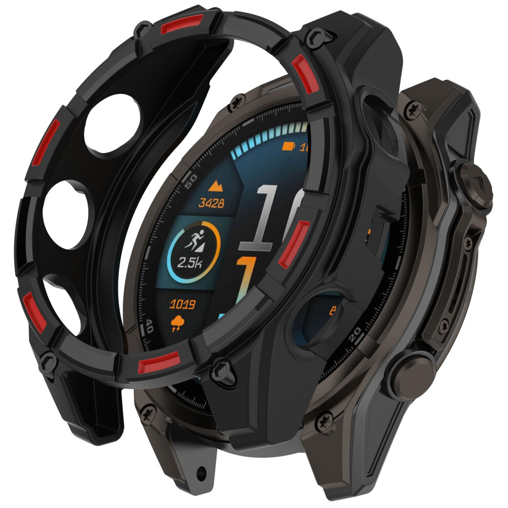Amoled 47Mm Military Grade Scratch Resistant Tpu Protective Rugged Case For Garmin Tactix 8 Black 9092120807202
