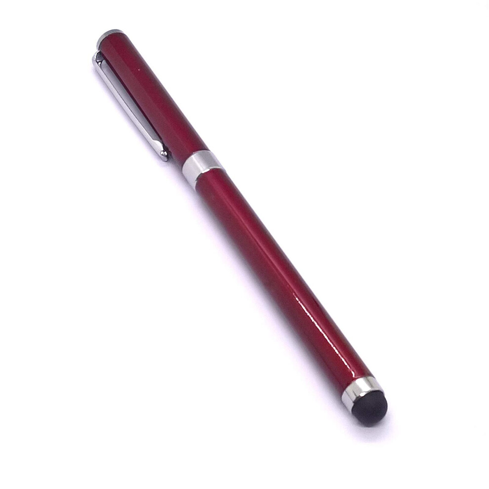 2In1 Stylus Ballpoint Pen Wine For Capacitive Touch Screen Smartphone Tablet Red 9092120807226