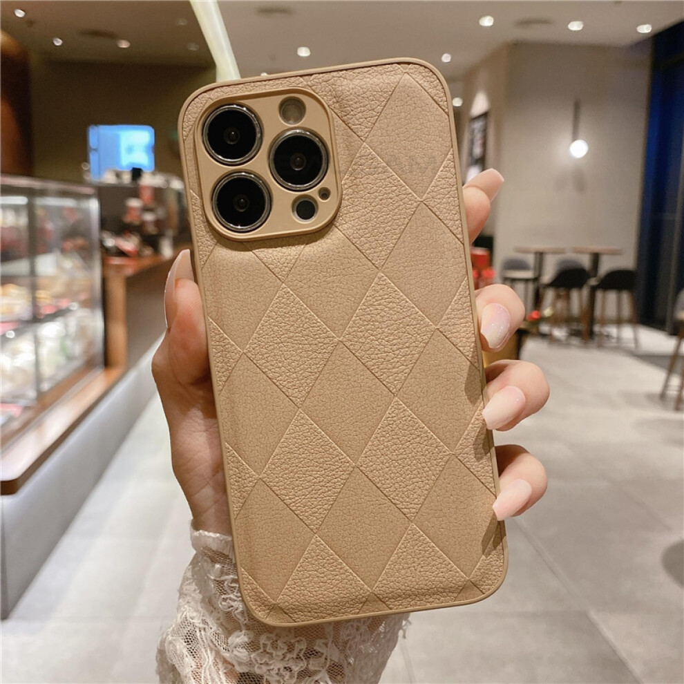Case For Iphone X Xs Leather Texture Shockproof Silicone Cover With Full Coverage Antifingerprint Grip Khaki 9073542735724