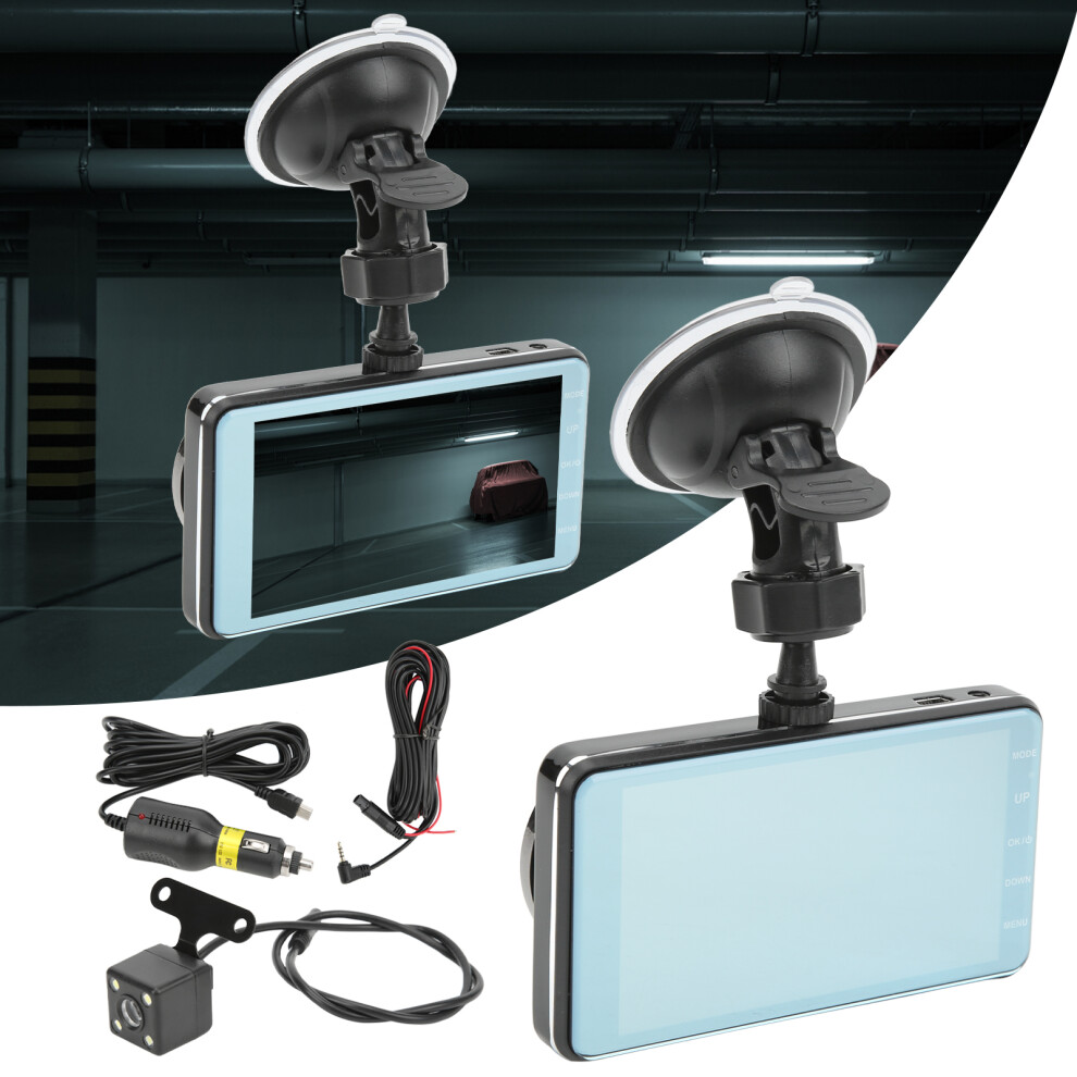 1080P Car Dashcam With 170 Wide Angle Loop Recording Dual Lens 4251375507250