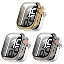 Protective Case for Apple Watch 45mm Series 9 8 7, Shockproof Full Coverage Hard PC Screen Protector