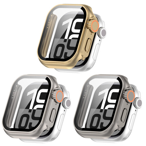 Protective Case for Apple Watch 45mm Series 9 8 7, Shockproof Full Coverage Hard PC Screen Protector