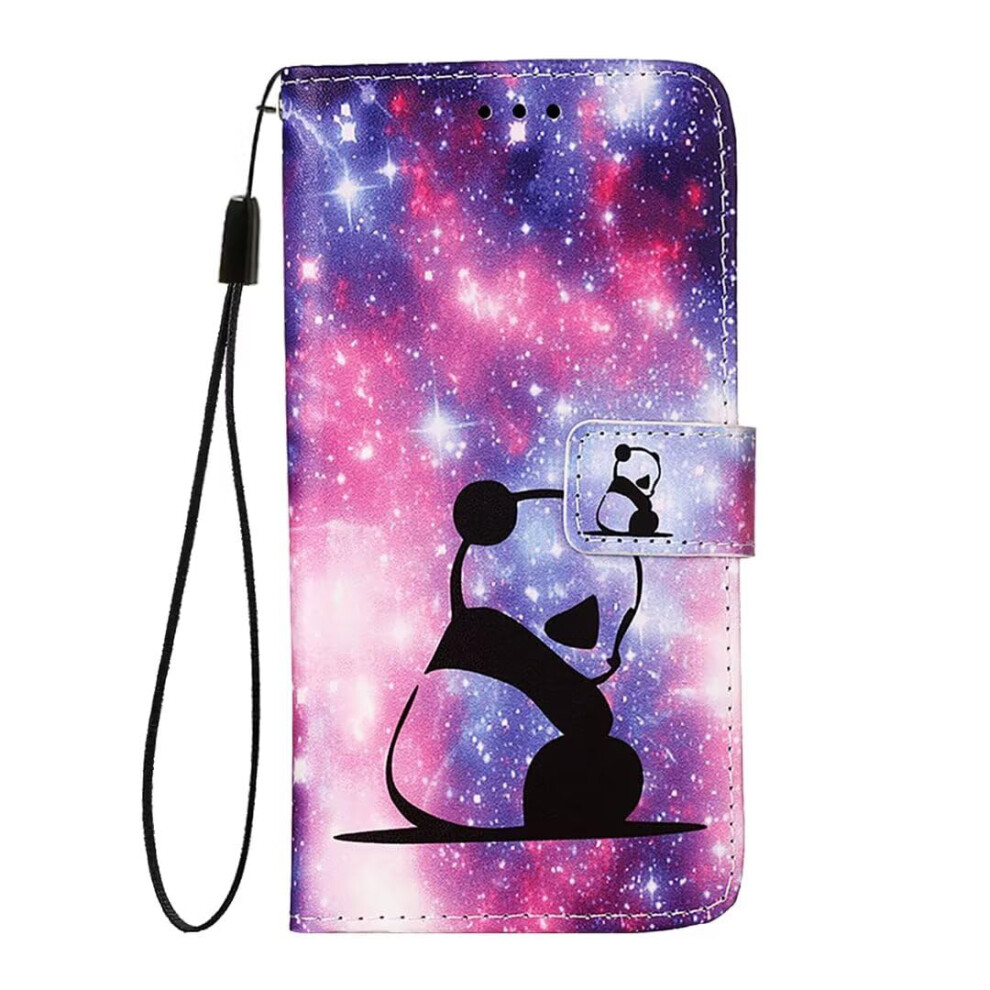 Wallet Case Pu Leather Panda Pattern Flip Cover With Card Slots And Wrist Strap For Google Pixel 6A 9771547966609