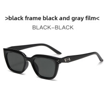(BlackFrameBlackGrey)Michael stilvolle Cat Eye Sonnenbrille mit UV400 mit PC-Gläsern Sommer für