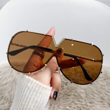 (GoldFrameTea)V8 anspruchsvolle quadratische Metall-Sonnenbrille mit Verlaufsgläsern für Mode und Sonnenschutz