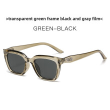 (TransparentGreenFrameGrey)Michael stilvolle Cat Eye Sonnenbrille mit UV400 mit PC-Gläsern Sommer für