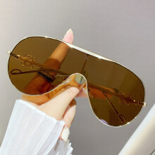(GoldFrameFullTea)Klassische Pilotensonnenbrille aus Metall mit UV400-Schutz für Reisen und Aktivitäten Outdoor