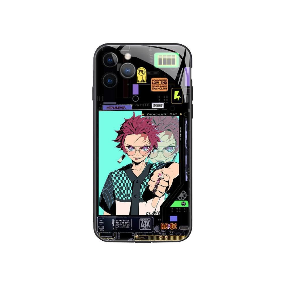 Led Phone Case For Iphone 14 Pro, Anime Mirror Glass Cover With Led Notification Alerts And Shockproof Frame 9073542735960
