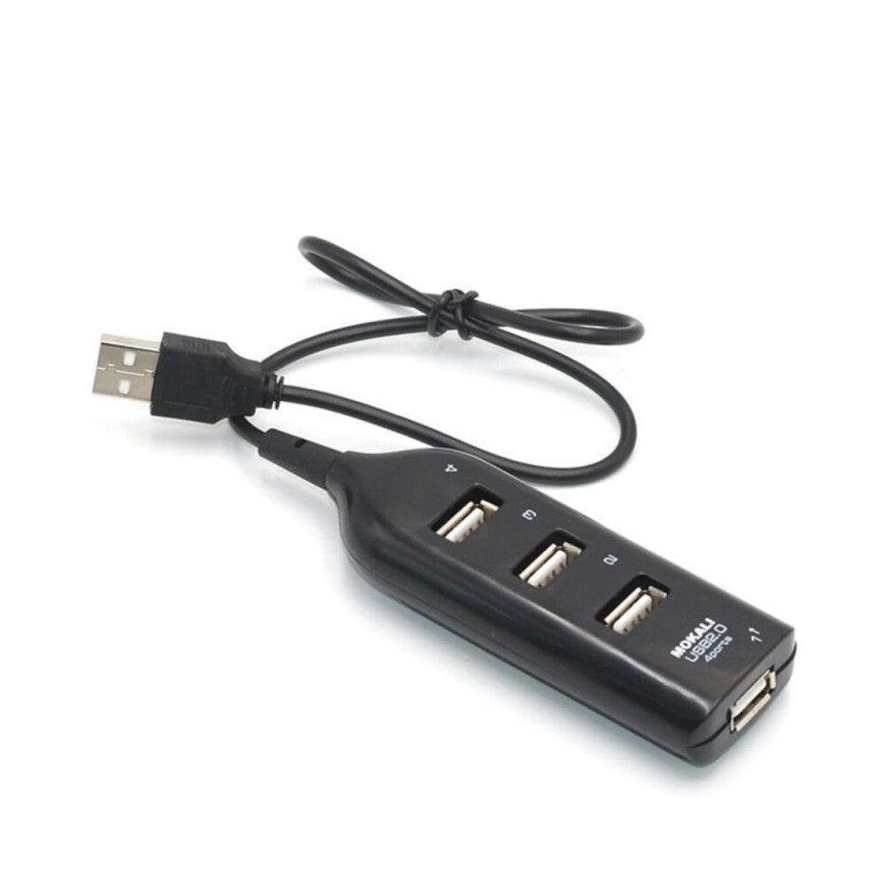 4 Port Usb 2.0 Hub For Laptop, Speed Data Transfer, Durable Compact Design, Black 9771547595724