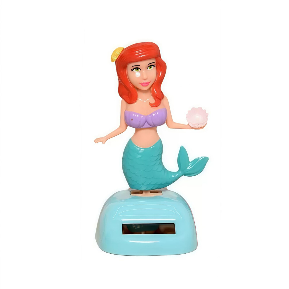 Cute Mermaid Solar Bobblehead For Car Dashboard Ornament, Funny Solar Powered Moving Decor 9092120808483