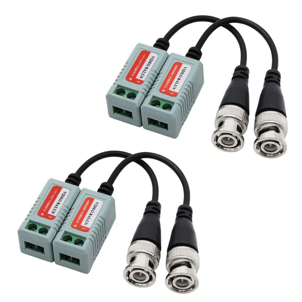 1080P Hd Video Balun, Passive Bnc To Utp Adapter For Cctv Hdcvi Tvi Ahd, 2 Pairs 9092120808476