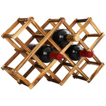 10 Bottles Capacity Foldable Free Standing Wooden Wine Rack Countertop Wine Racks,Storage Wine Rack