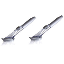 2 PçS Escova de Pratos Esfregadora de Pratos de Cozinha Escova de Lavar Pratos com AlçA Escova de Lavar Pratos Vareta para Pratos/ Panelas - Cinza