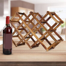 10 Bottles Capacity Foldable Free Standing Wooden Wine Rack Countertop Wine Racks,Storage Wine Rack