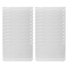 24 Pcs Binder Pockets A6 Size 6 Holes Binder Zipper Folders for 6-Ring Notebook Binder Loose Leaf Bags