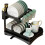 Dish Drying Rack for Kitchen Counter, 2-Tier Drainboard Set with Double-Layer Bowl Rack, Cup Rack, Drain Board 5