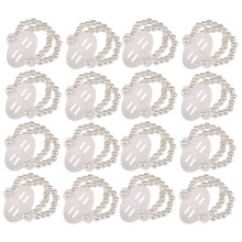 16Pcs Elastic Pearl Wrist Bands Corsage Accessories Wedding Wrist DIY Artificial Flowers Decor for Wedding Beach Party