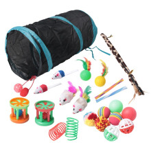 22 Pcs Cat Toys Interactive for Indoor Cats Tunnel Mouse Kitten Toys Cat Feather Teaser Wand Spring Toy