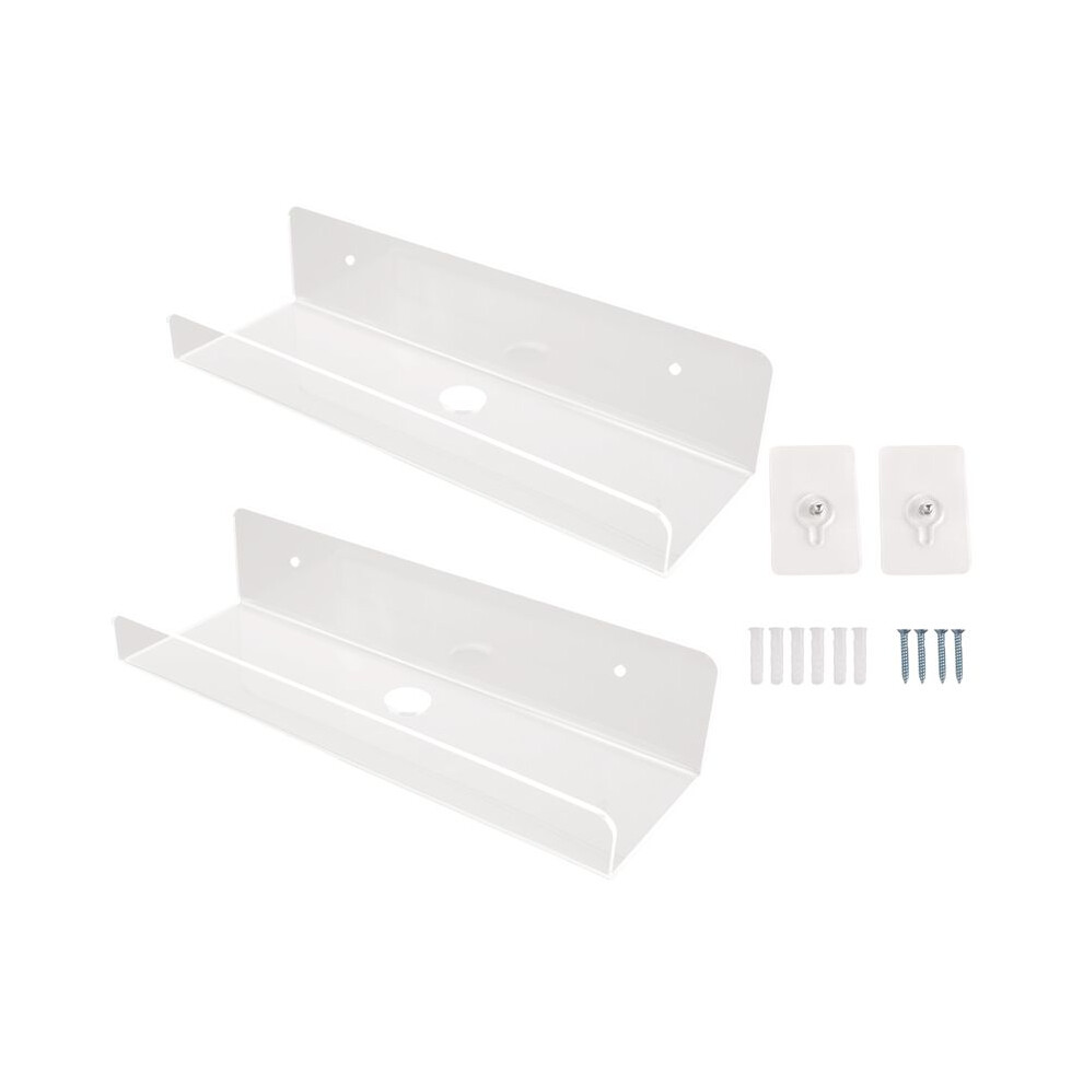 2Pcs Clear Acrylic Wall Shelf Floating Book Shelves For Wall, Display Wall Shelves For Bathroom, Bedroom, Kitchen 6032788615293