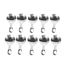 10 Stück Rostfreier Stahl Kurz Griff Löffel  Salz Löffel Gewürze Löffel Dessert Löffel Tee Kaffee Löffel, Silber