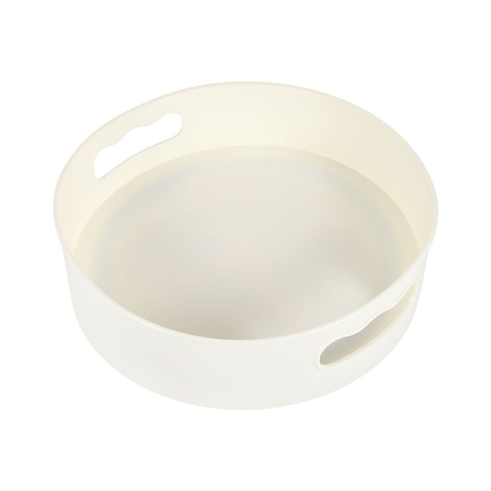 Tauoh Rotating Tray Turntable Kitchen Storage Containers For Spice Jar Food Snack Tray Non Slip Dried Storage Plate, White