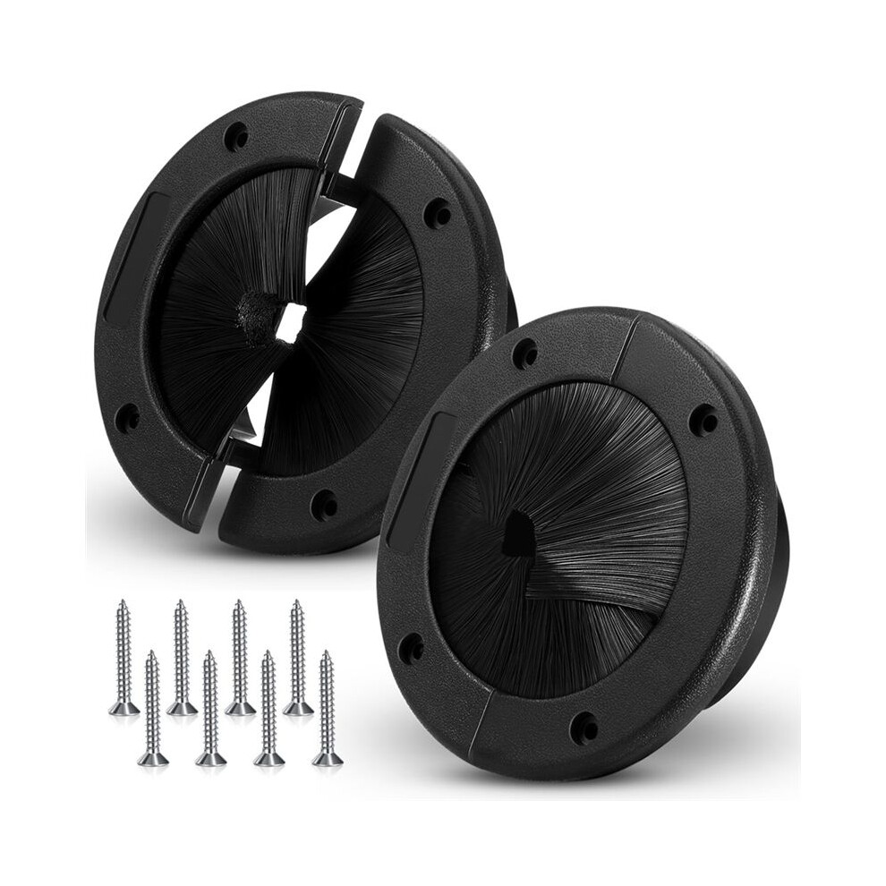 2 Pack 6Inch Round Brush Grommet Raised Floor Airflow Management For Home Data Center Wall Floor Cable Management 6033972703727