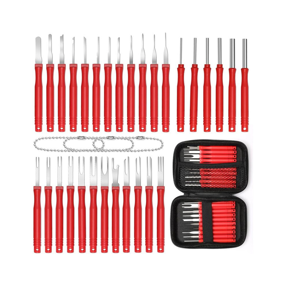30+4P Terminal Pin Removal Tool Kit, Electrical Connector Depinning Tool Terminal Pin Extractor Kit Wire Release Tool 6031024843667