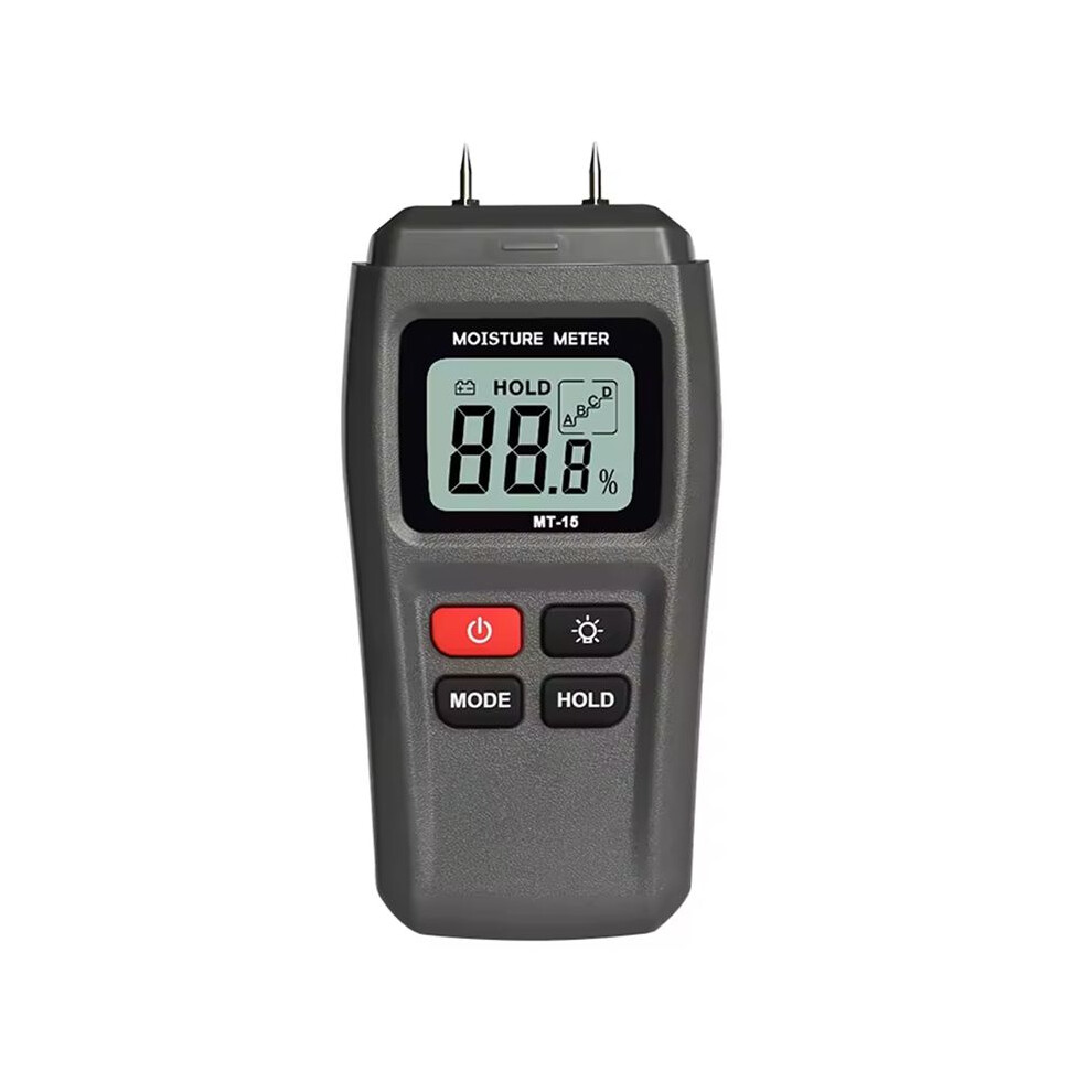 Mt-15 Wood Moisture Meter Wood Humidity Tester Hygrometer Timber Damp Detector Tree Digital Tester Grey 6032399930600