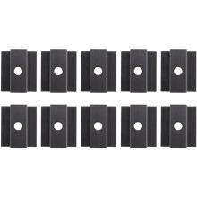 10 Paneles Solares Fotovoltaicos de Abrazadera Central, Negro, Abrazadera de MóDulo para Todas las Alturas de Marco, Soporte de Paneles Solares para