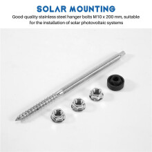 Boulons de Suspension, M10 X 200 Mm, Pré-AssembléS, V2A, RéGlables en Hauteur, pour Toits de Montage Solaire PhotovoltaïQue, Paquet de 8
