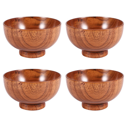 Jujuba Tigela Madeira Estilo JaponêS Madeira Tigela MacarrãO Tigela Madeira MaciçA, Diâmetro 4,5 Polegadas Por 2-5/8 Polegadas,Para Arroz, Sopa,