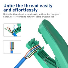 4-in-1 RJ45 Wire Stripping Tool with Cutting,Stripping, Untangling, and Straightening Functions for STP/UTP Cables Green