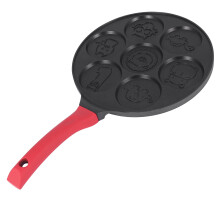 Pancake Maker - Non-Stick Pancake Pan Griddle Grill Pan  Crepe Maker 7-Mold Pancakes with Silicone Handle, Black Animal
