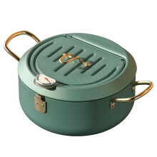 Keuken RVS Frituurpan Olie Friteuse met een Thermometer en een Deksel 304 Tempura Friteuse Pan Gebakken Kip Pot