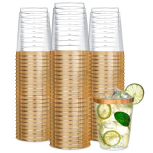 50Pcs Plastic Wine Cups Clear Disposable Wine Glasses,Plastic Wine Glasses,Clear Cocktail Glasses Disposable Cups