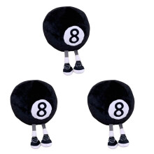 3X Cartoon Billiards No. 8 Black Plush Toy Cute Soft Plush Doll Home Decoration Souvenirs Plush Doll