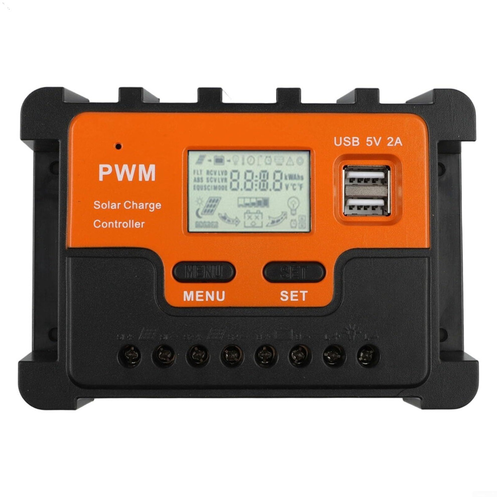 20A Pwm Solar Charge Controller 12V 24V Lcd Display With Dual Usb Ports And Automatic Voltage Detection 9092120809497