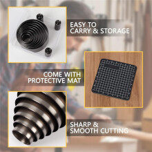 9 PCS Leather Circle Cutter Tool Set, Hole Punch Tool,15 20 25 30 35 40 45 50 55mm, High Carbon Steel Round Cutting Dies