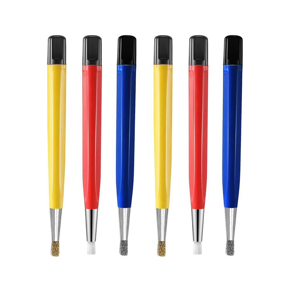 6Pcs Fiberglass Steel Scratch Brush Pen Fiber Bristles Polish Watch Rust Dirt Remover Jewelry Circuit Board Cleaning 6033360461833