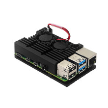 Aluminum Case for Raspberry Pi 4 with Dual Fan Cooling, Armor Shell, Heatsinks and Thermal Pads