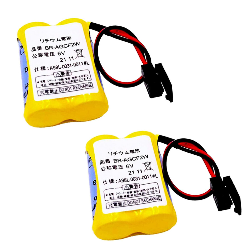 2Pack Bragcf2w 6V 2200Mah Lithium Battery For Cnc Controller, Reliable Backup Power With Plug Black 9092120809718