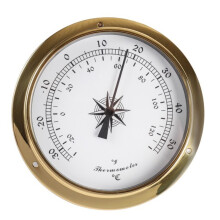 Thermometer, Wall Mounted Tester Copper Shell Marine for Weather Station, Wall Hanging Boat Using Thermometer, 115mm