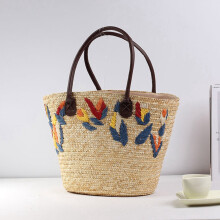 Women Shoulder Bag for Summer Straw Bag Woven Holiday Beach Bag New Simple Embroidered Handbag Large Capacity